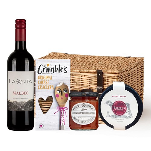 La Bonita Malbec 75cl Red Wine And Cheese Hamper